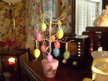 Table Top Easter Tree Plus Egg Ornaments 14" Tall in Kingwood, Texas